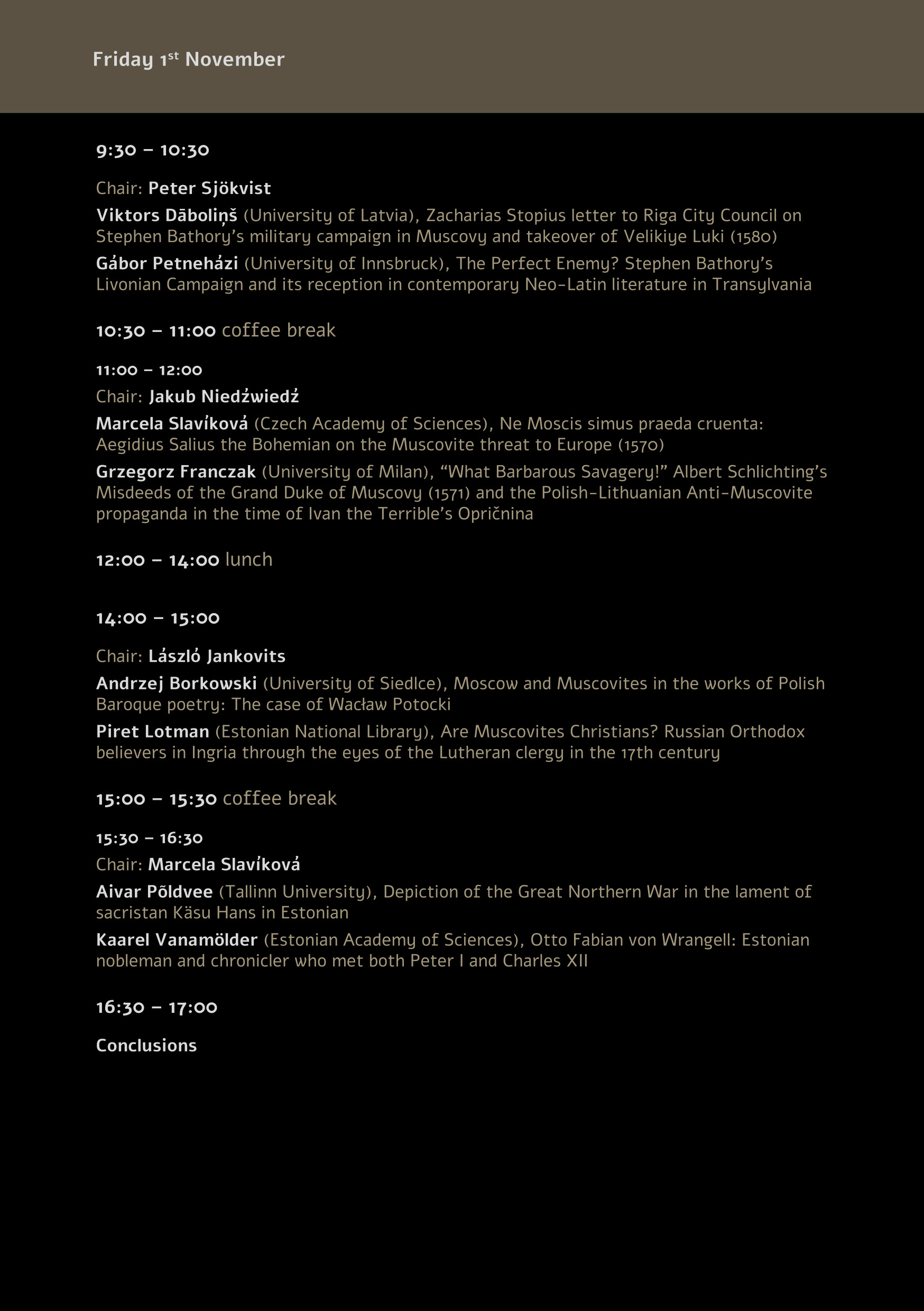 3Program Muscovites 31.10. 1.11.24